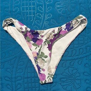 Dippin' Daisy's Floral Bikini Bottom - Purple and White